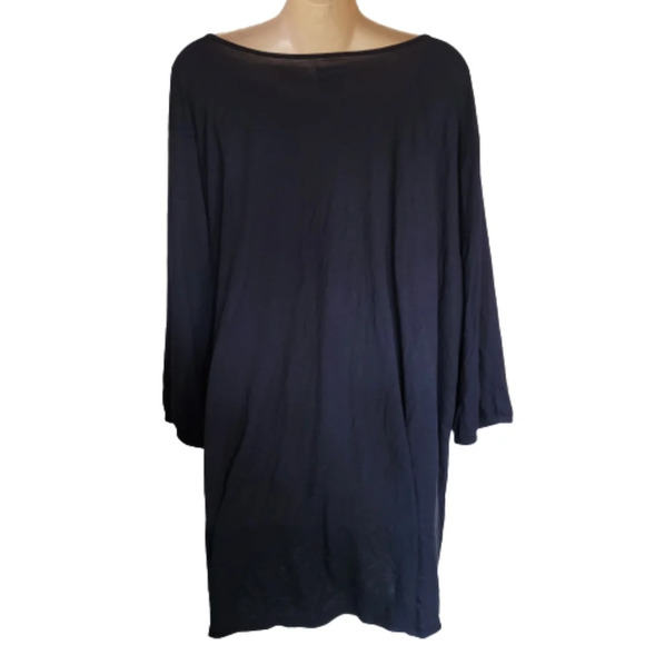 Just My Size Black Keyhole Long Sleeve Top with Gold Accent Dots Size women's 5X - Picture 2 of 8